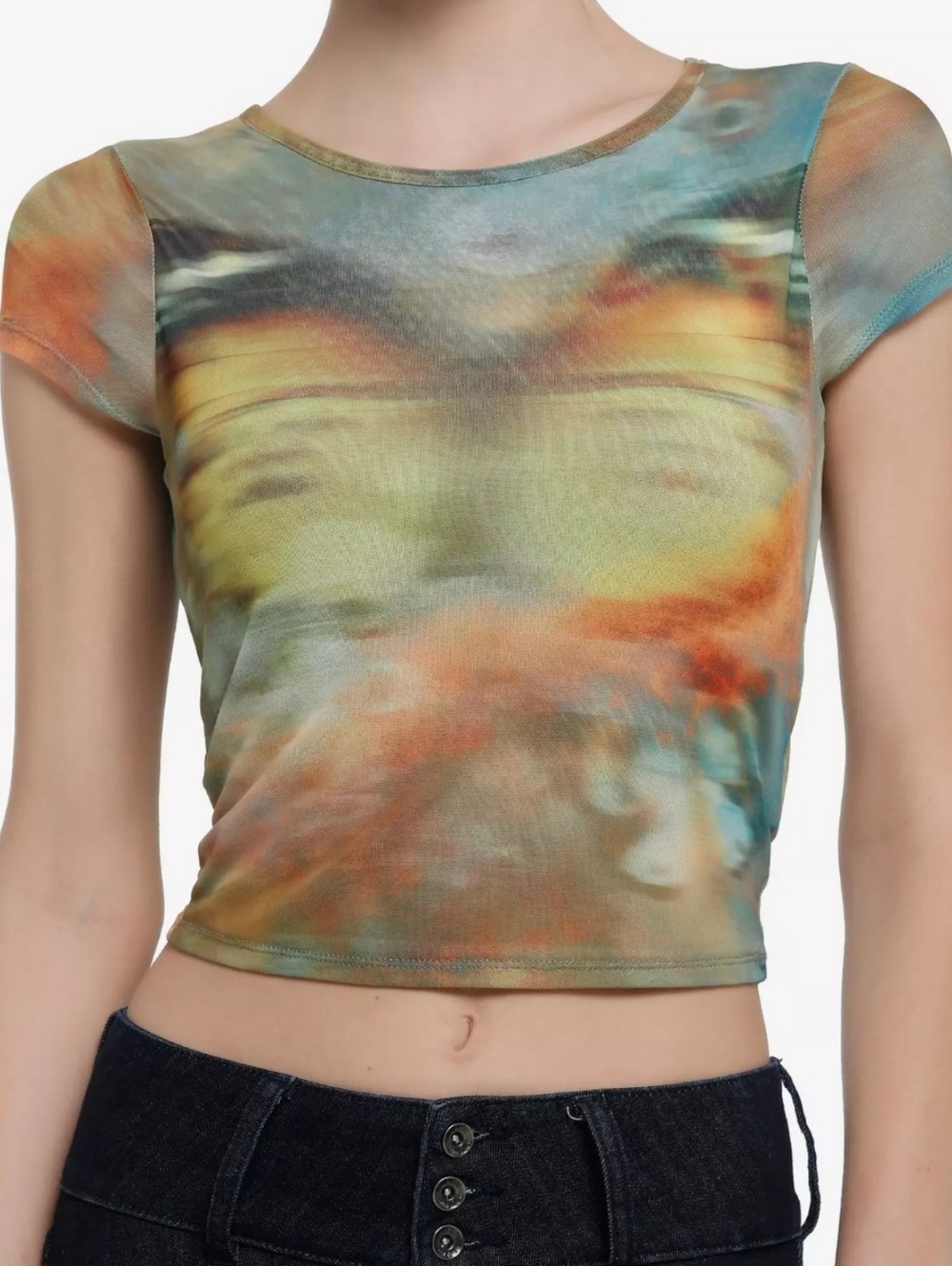 Almost Famous Tie-Dye Short Sleeve Crop Top